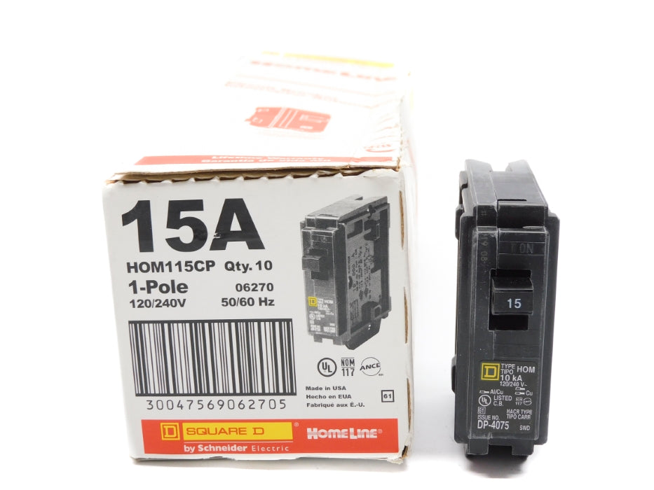 SQUARE D HOM115CP 15A 120/240V (PKG OF 10) NSMP