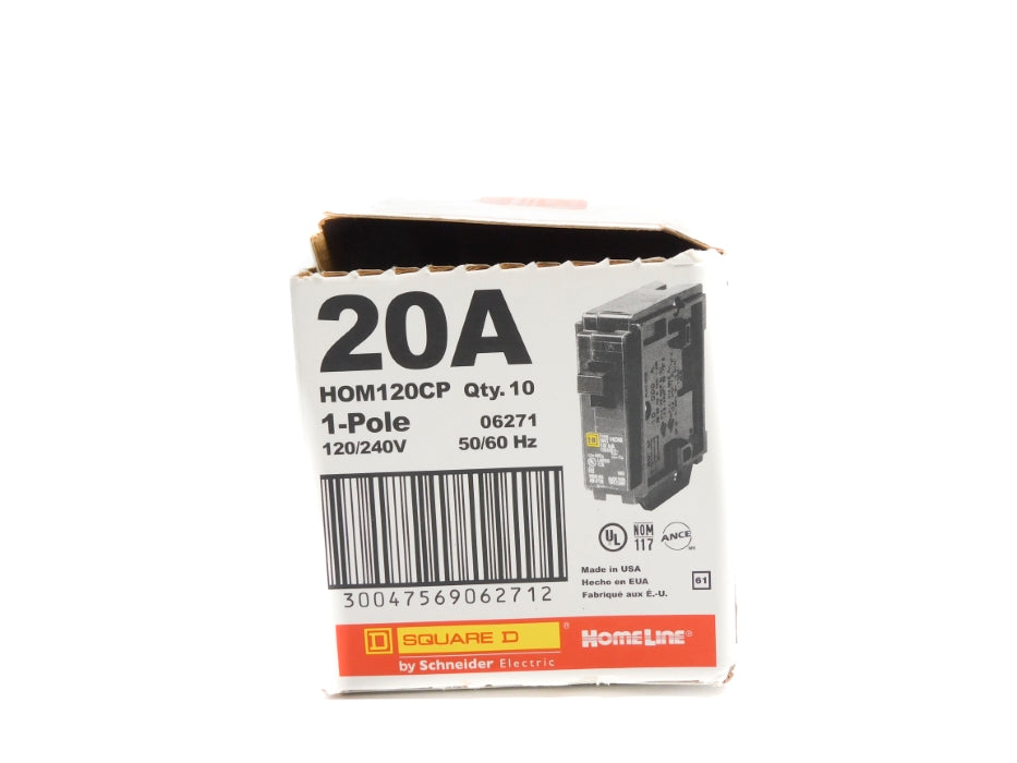 SQUARE D HOM120CP 20A 120/240V (PKG OF 10) NSMP