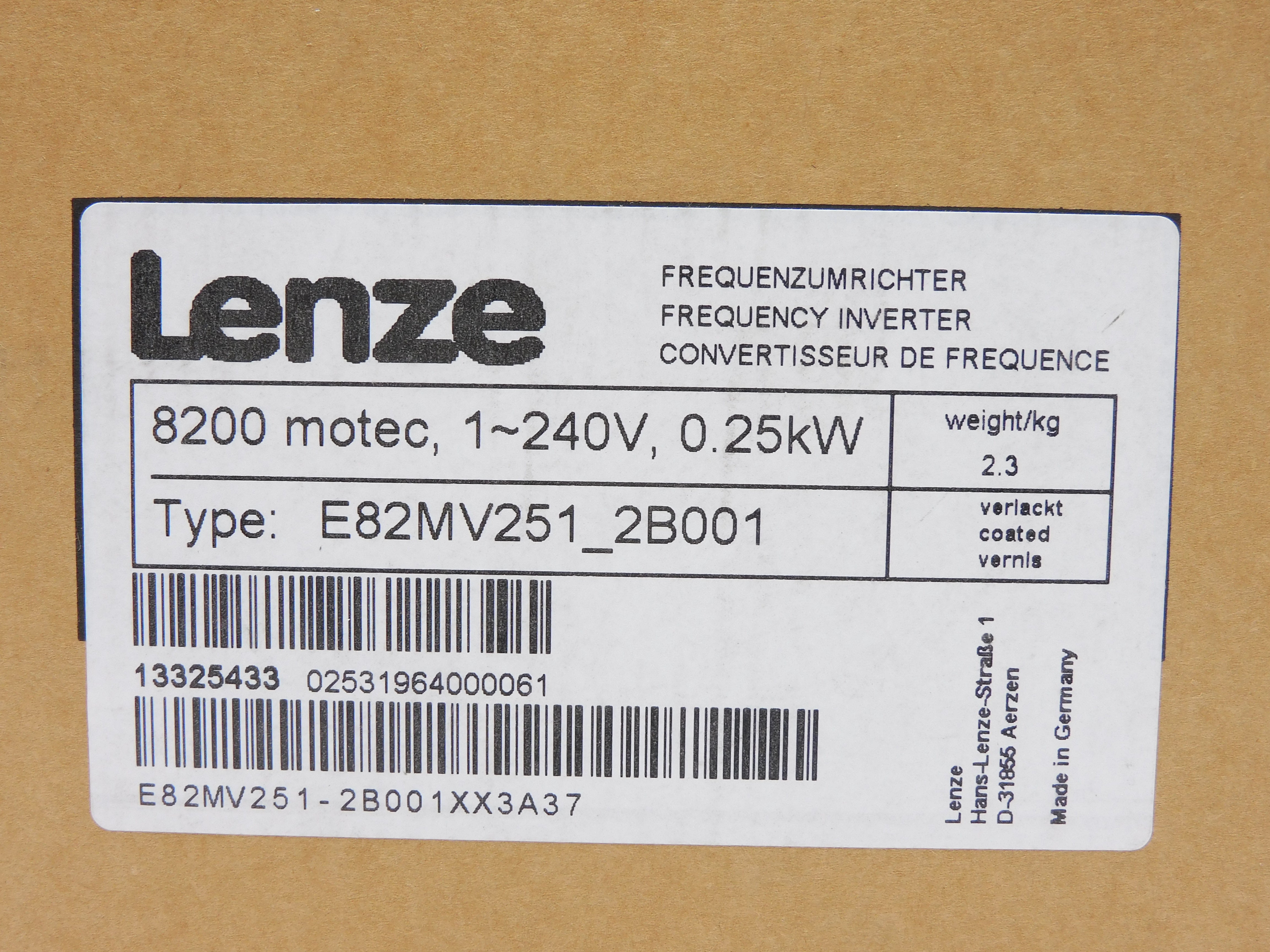 LENZE E82MV251-2B001 1-240V 3.4A NSFS