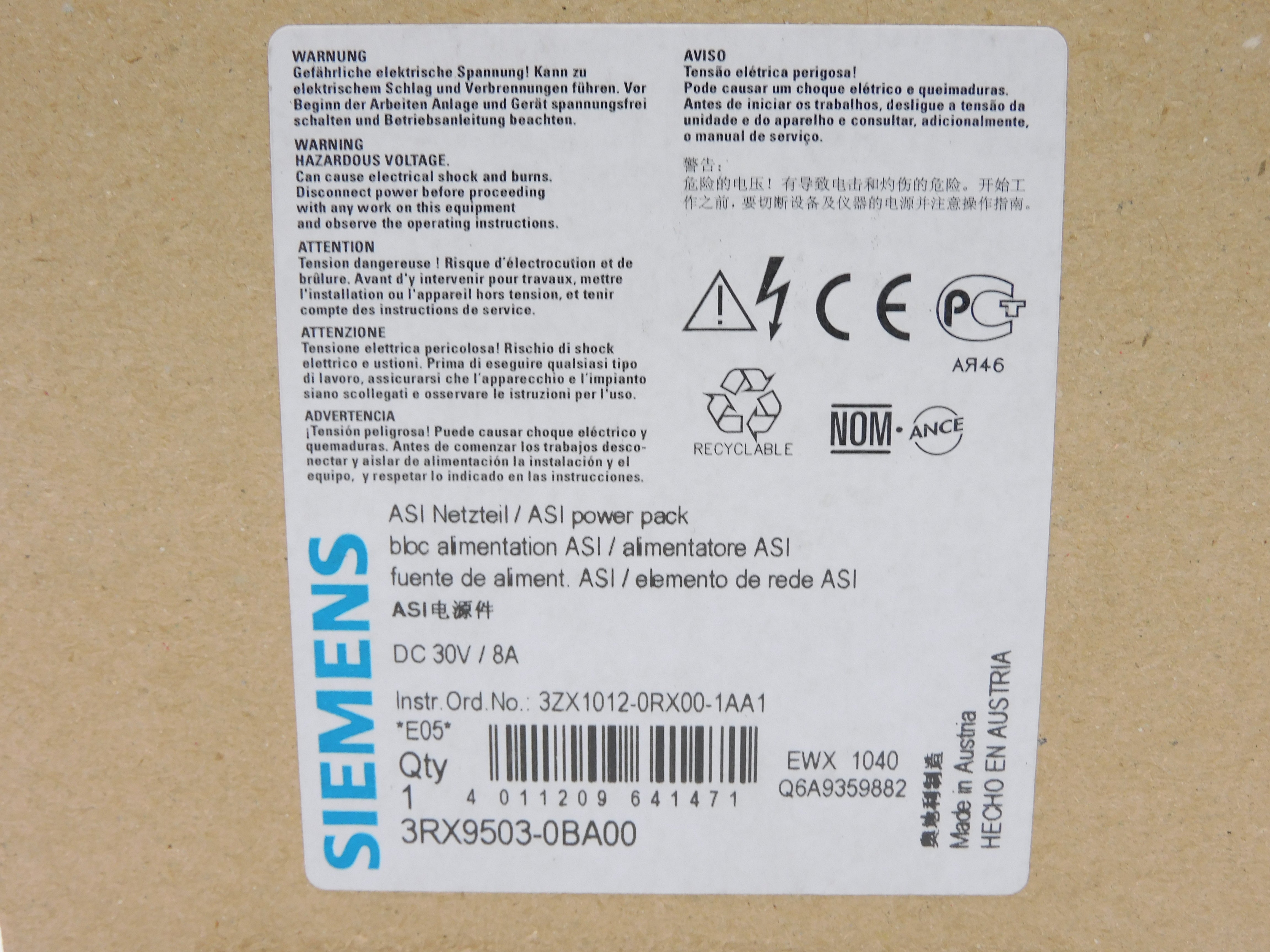SIEMENS 3RX9503-0BA00 NSFS
