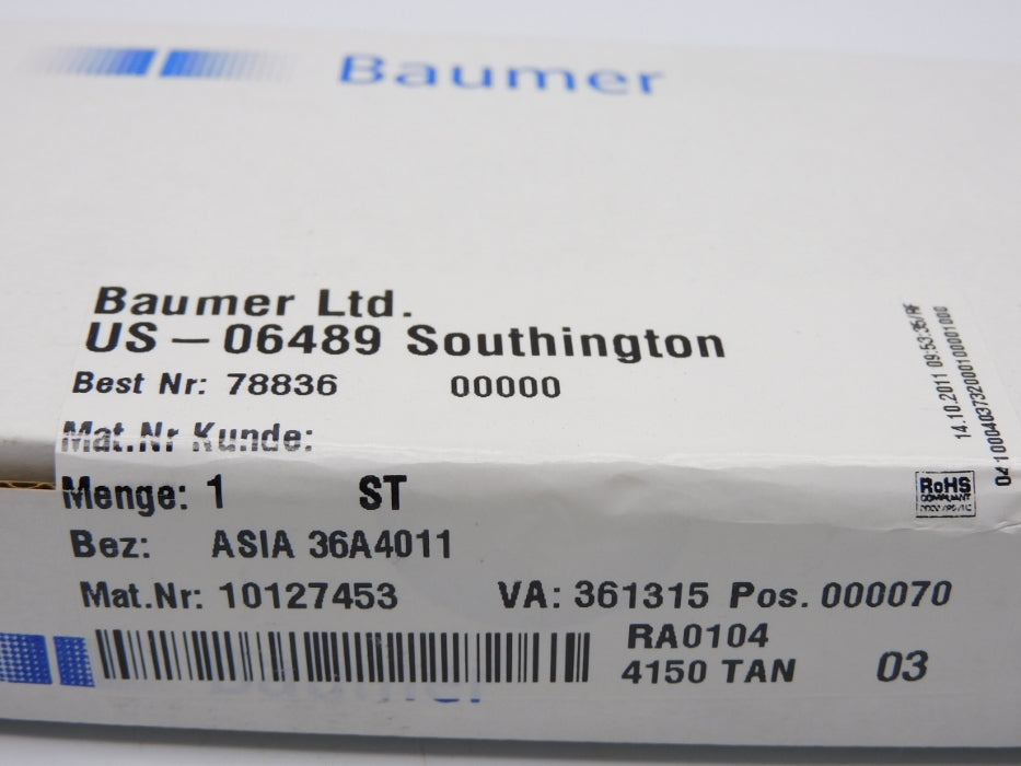 BAUMER ELECTRIC ASIA36A4011 78836 NSFS