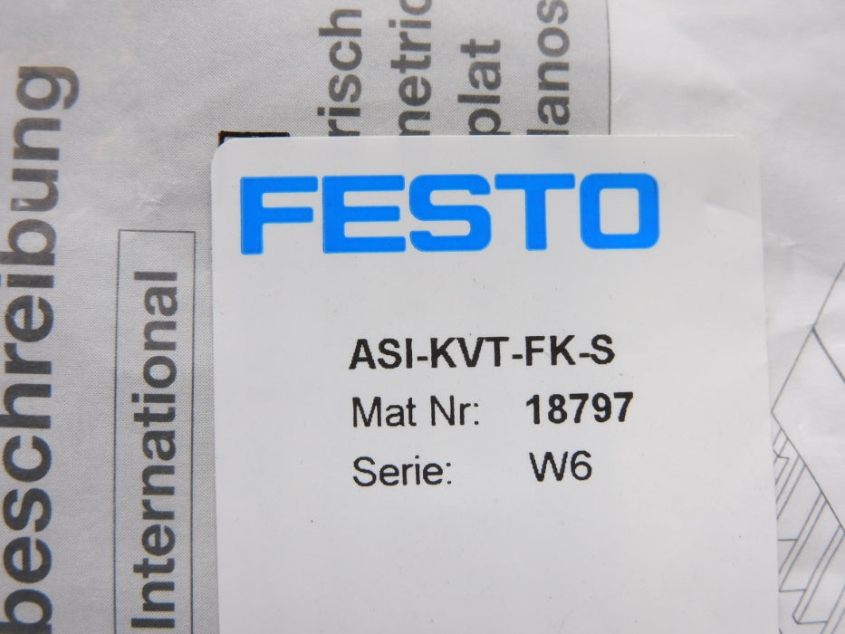 FESTO ASI-KVT-FK-S 18797 SER. W6 NSMP
