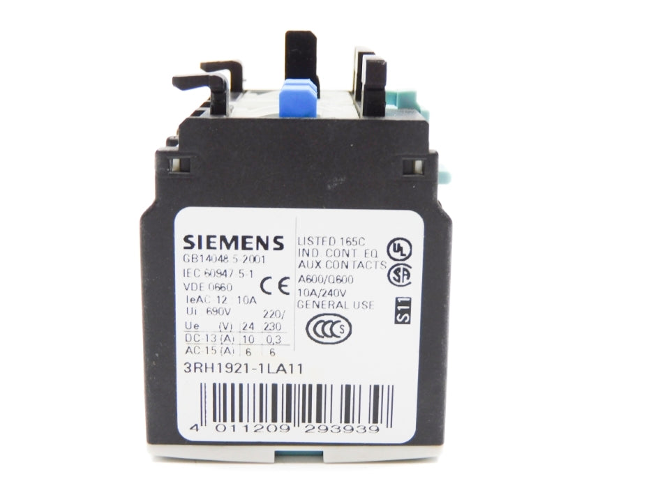 SIEMENS 3RH1921-1LA11 240V 10A UNMP