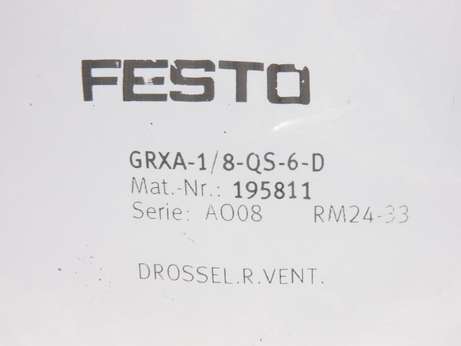 FESTO GRXA-1/8-QS-6-D 195811 SER. AO08 NSMP