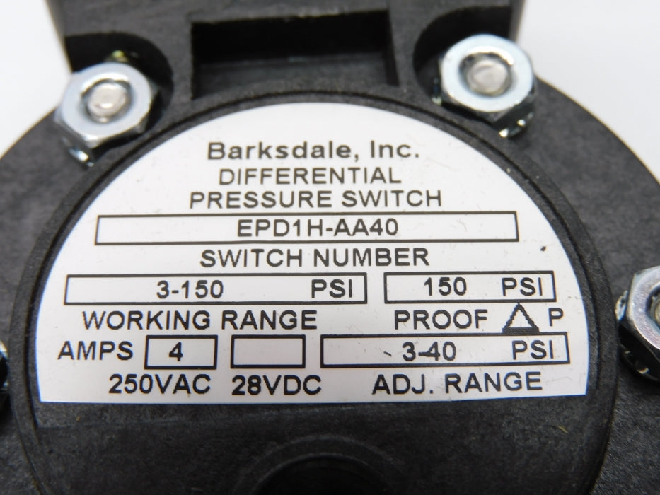 BARKSDALE EPD1H-AA40 3-150PSI NSMP