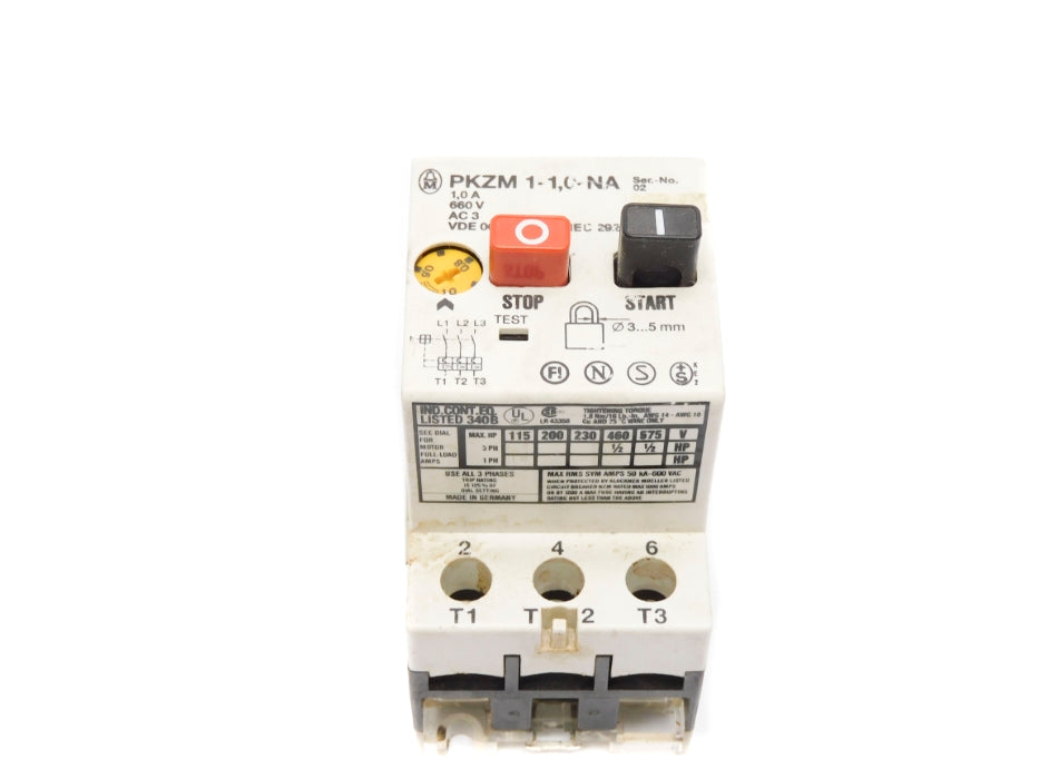 KLOCKNER MOELLER PKZM1-1.0-NA 0.6-1.0A 660V UNMP
