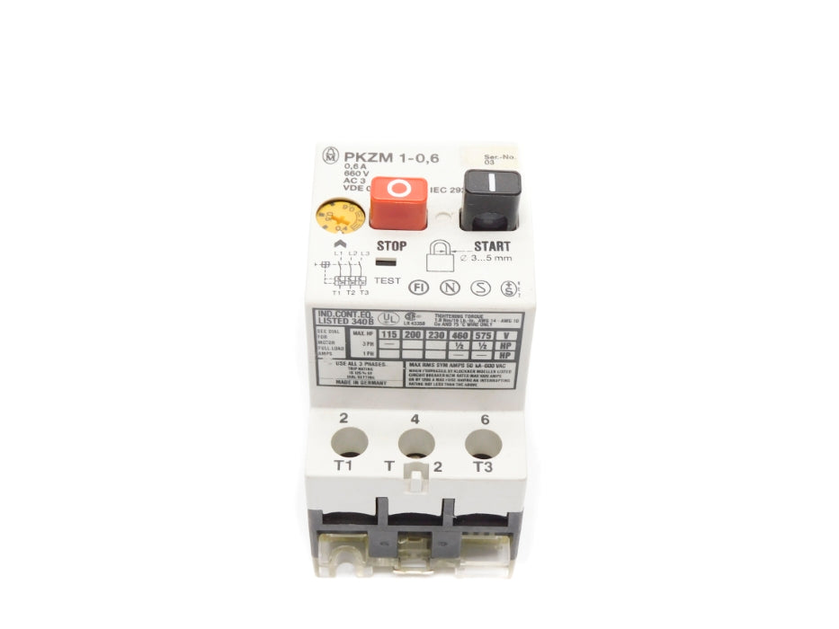 KLOCKNER MOELLER  PKZM1-0.6 0.4-0.6A 660V UNMP