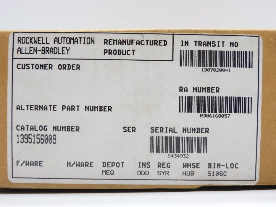 ALLEN BRADLEY 1395156009 REV. 02 REMAN