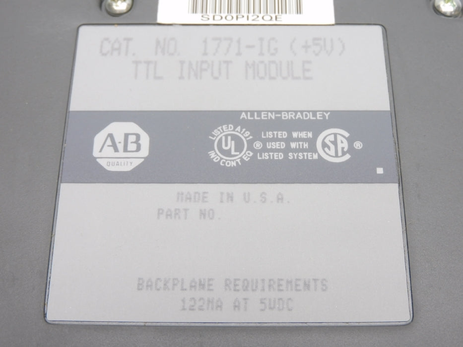 ALLEN BRADLEY 1771-IG 5V UNMP