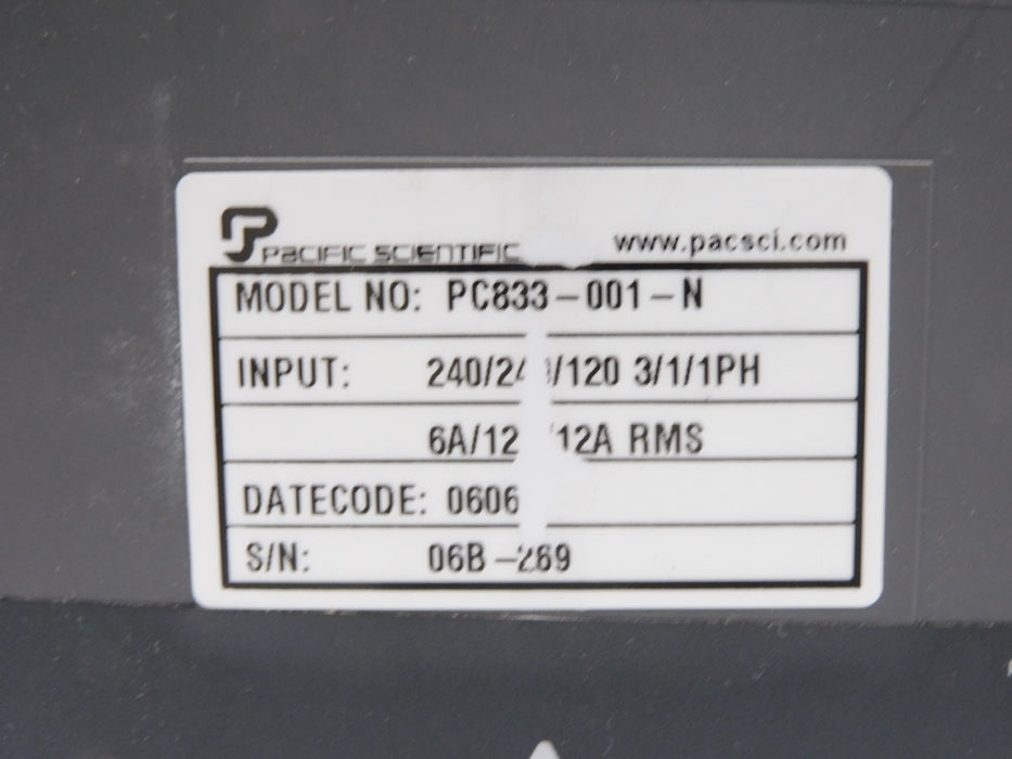 PACIFIC SCIENTIFIC PC833-001-N UNMP