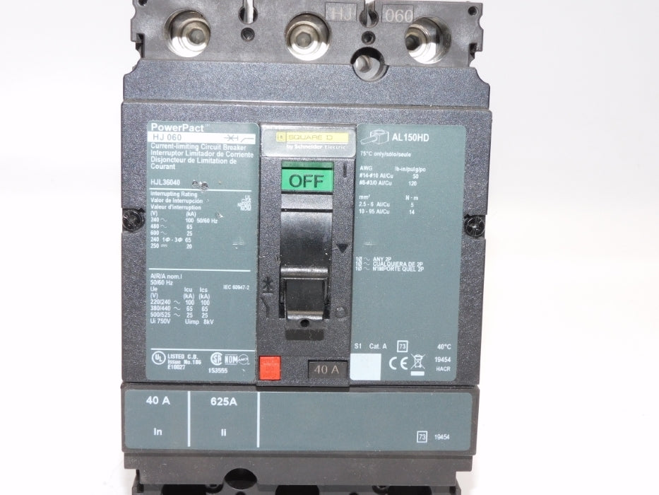 SQUARE D HJL36040 40A 600V NSNP