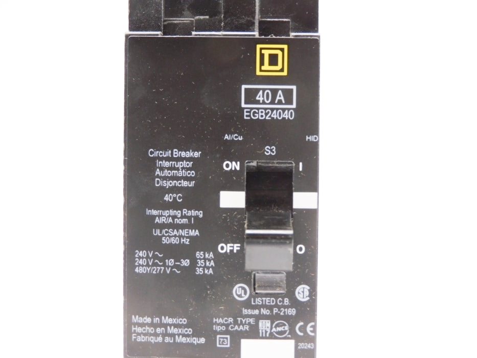 SQUARE D EGB24040 277V 40A NSMP