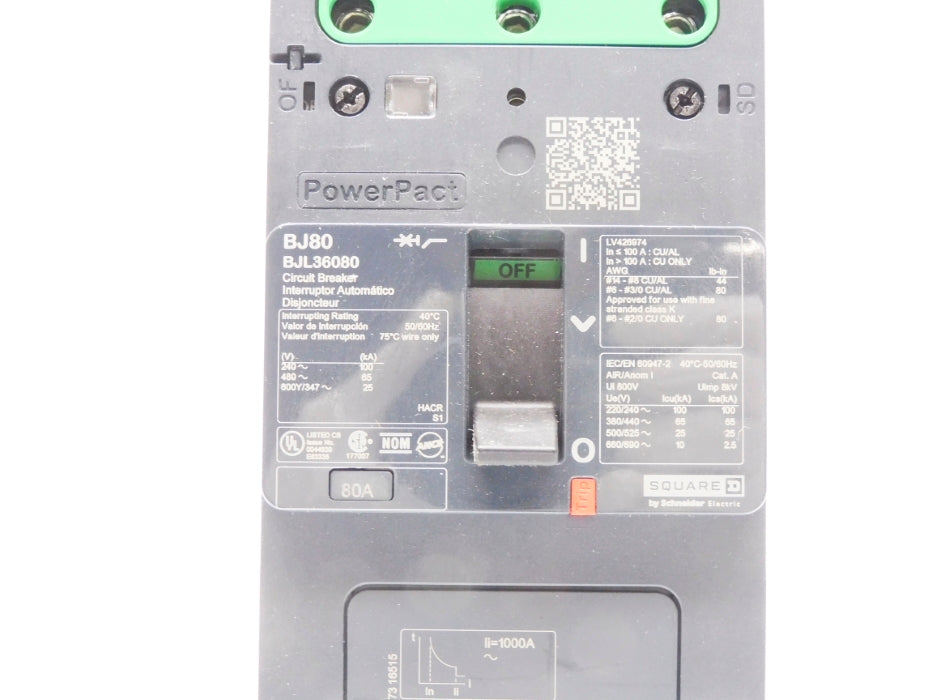 SQUARE D BJL36080 80A 480V NSMP
