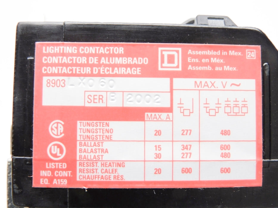 SQUARE D 8903LXO60V02 SER. B 110/120V NUPI