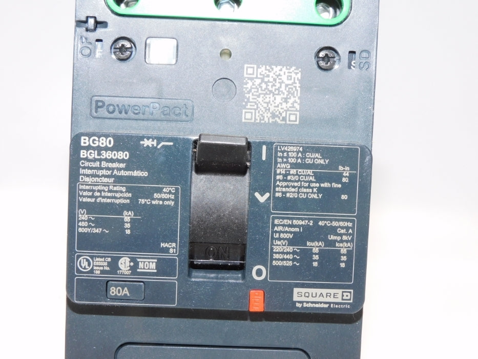 SQUARE D BGL36080 80A 480V NSMP
