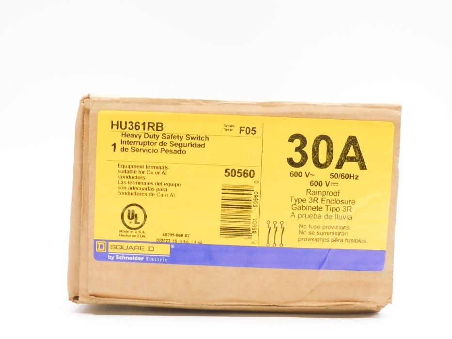 SQUARE D HU361RB SER. F05 600V 30A NSFS