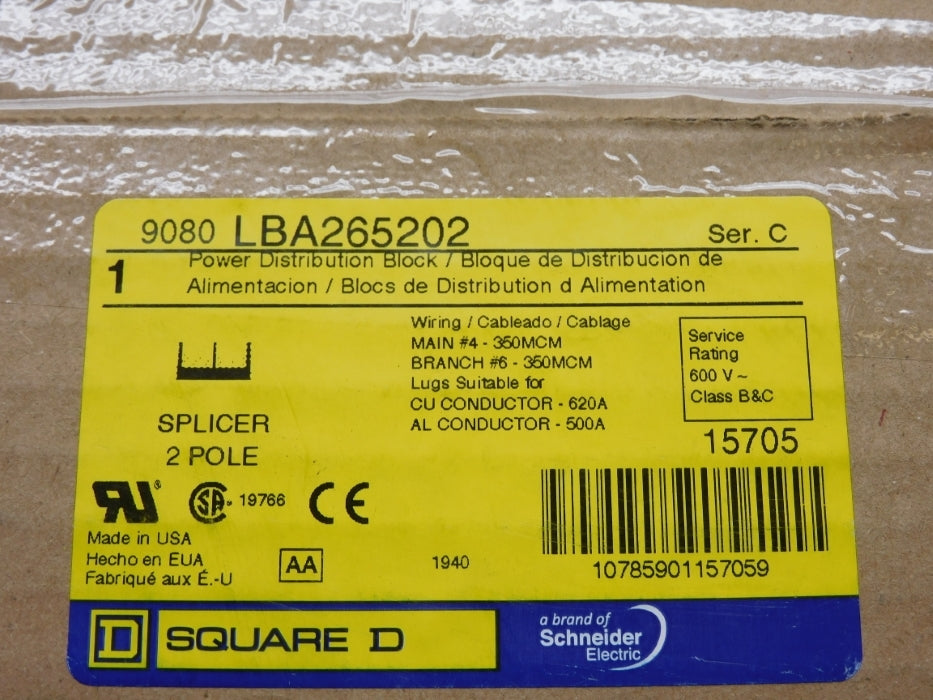 SQUARE D 9080LBA265202 SER. C NSFS