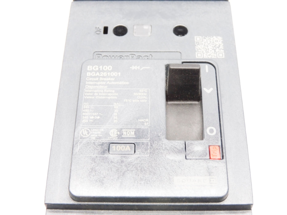 SQUARE D BGA261001 100A 480V NSMP
