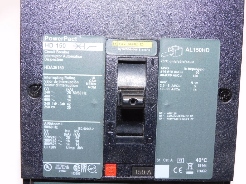 SQUARE D HDA36150 150A 600V NSMP