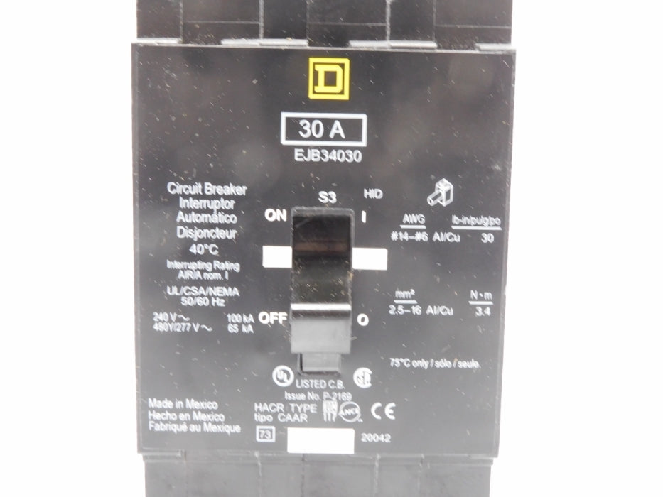 SQUARE D EJB34030 277V 30A NSMP