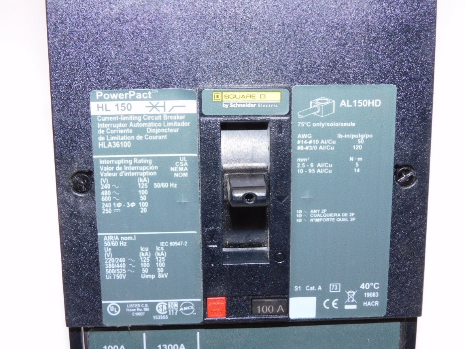 SQUARE D HLA36100 100A 600V NSMP