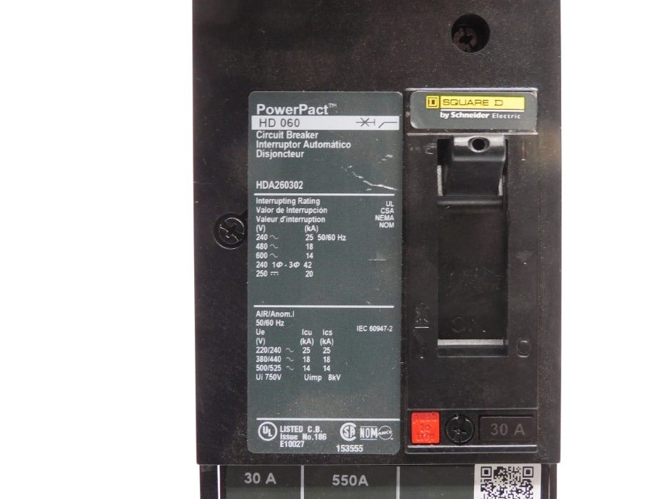 SQUARE D HDA260302 30A 600V NSNP