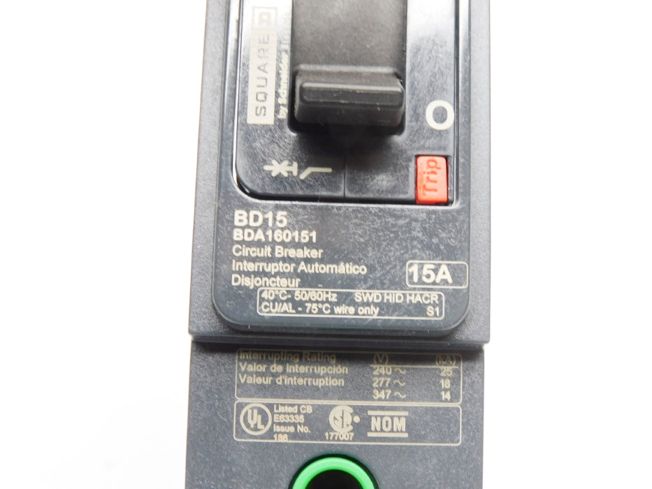 SQUARE D BDA160151 15A 277V NSMP