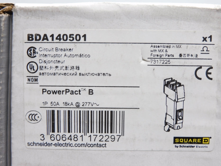 SQUARE D BDA140501 50A 277V NSMP