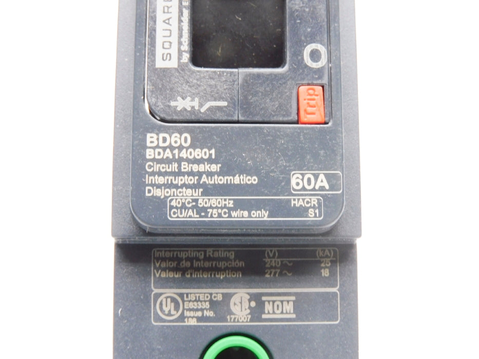 SQUARE D BDA140601 60A 277V NSMP