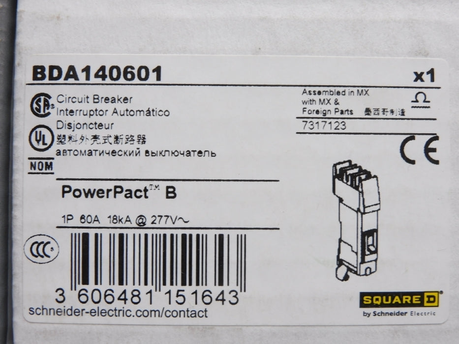 SQUARE D BDA140601 60A 277V NSMP