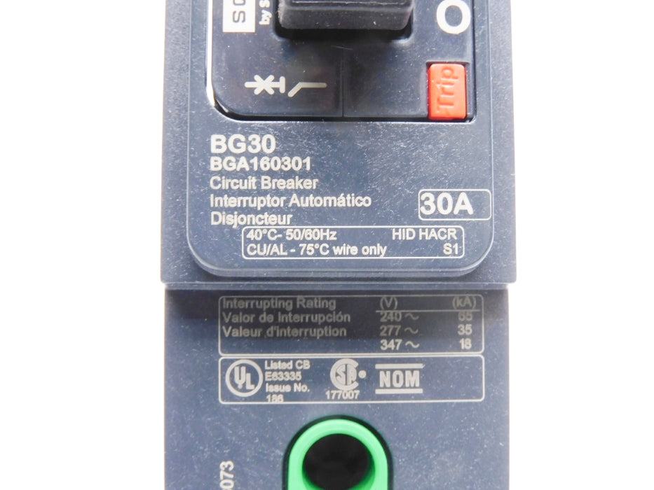 SQUARE D BGA160301 30A 277V NSMP