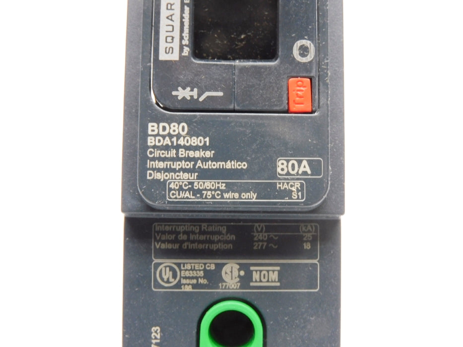 SQUARE D BDA140801 80A 277V NSMP
