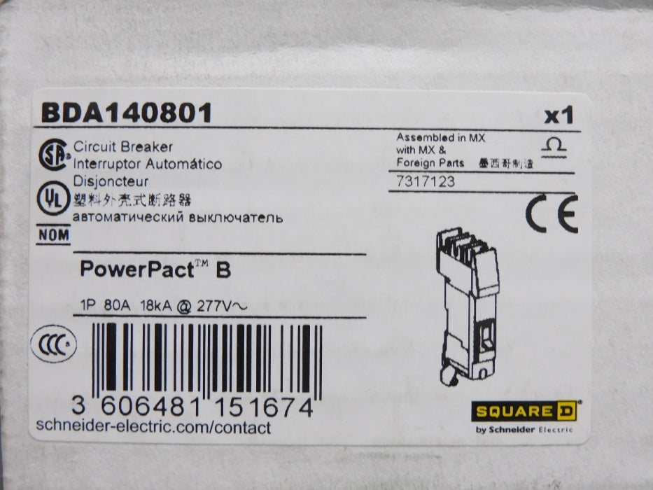 SQUARE D BDA140801 80A 277V NSMP