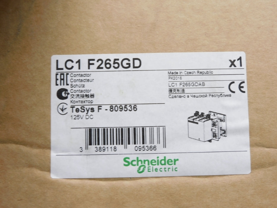 SCHNEIDER ELECTRIC LC1F265GD 125VDC (AS PICTURED) NSMP