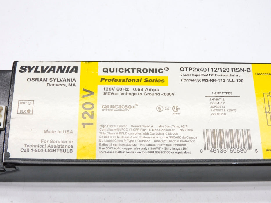SYLVANIA QTP2X40T12/120 RSN-B NSNP
