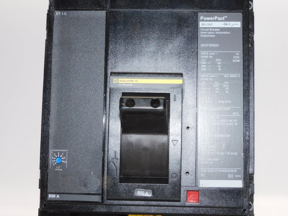 SQUARE D MGP36800 800A 600V (AS PICTURED) NSNP