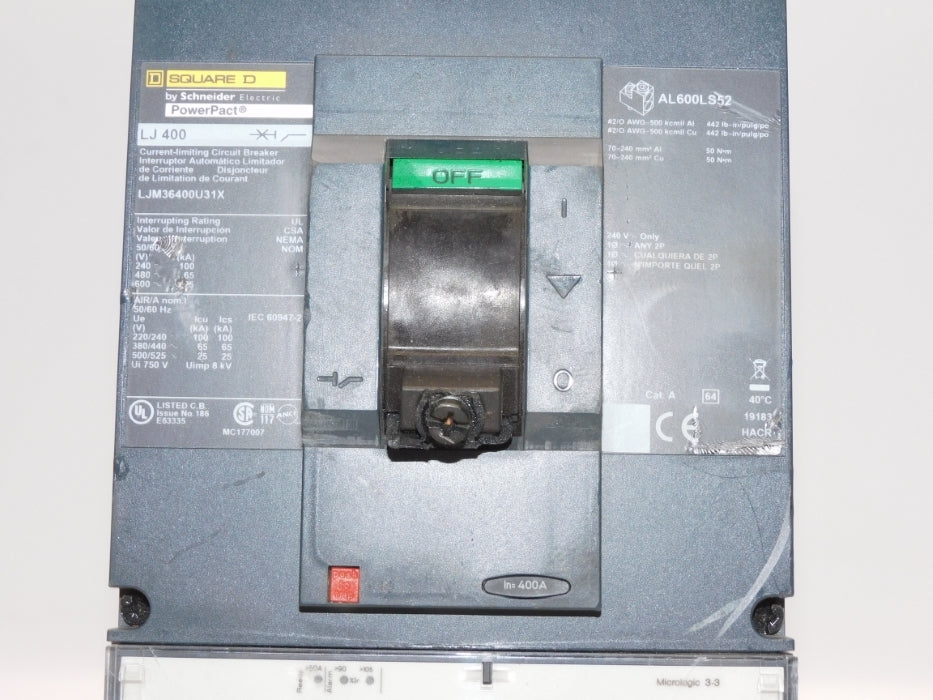 SQUARE D LJM36400U31X 600V 400A (NO SWITCH) NSNP