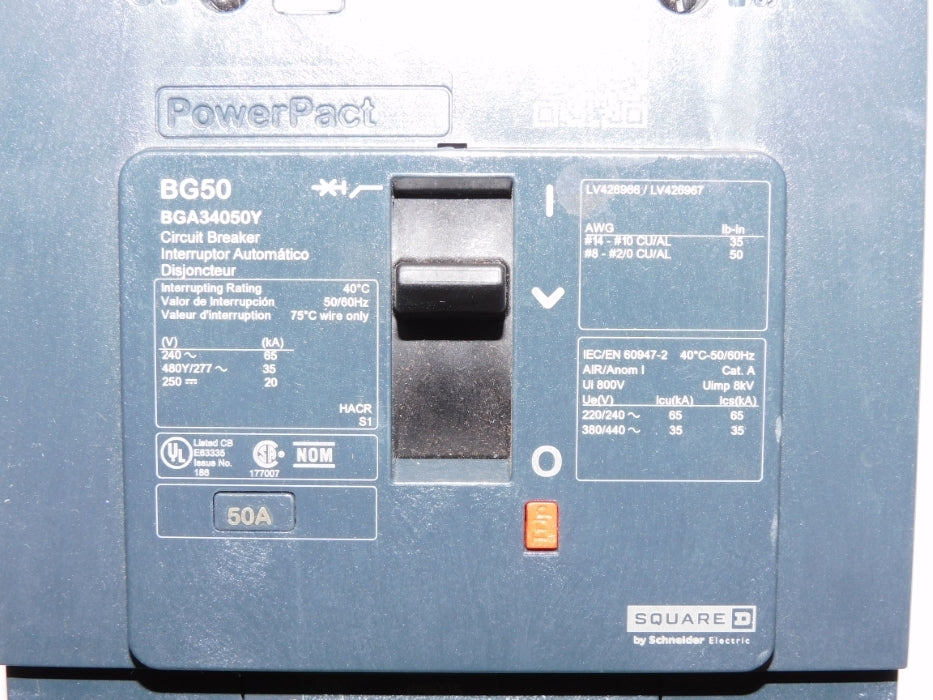 SQUARE D BGA34050Y 50A 480/277V NSNP