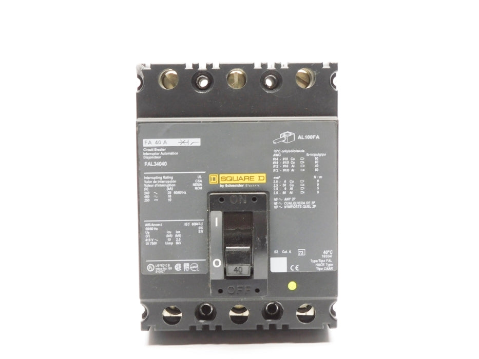 SQUARE D FAL34040 40A 480V (AS PICTURED) NSNP