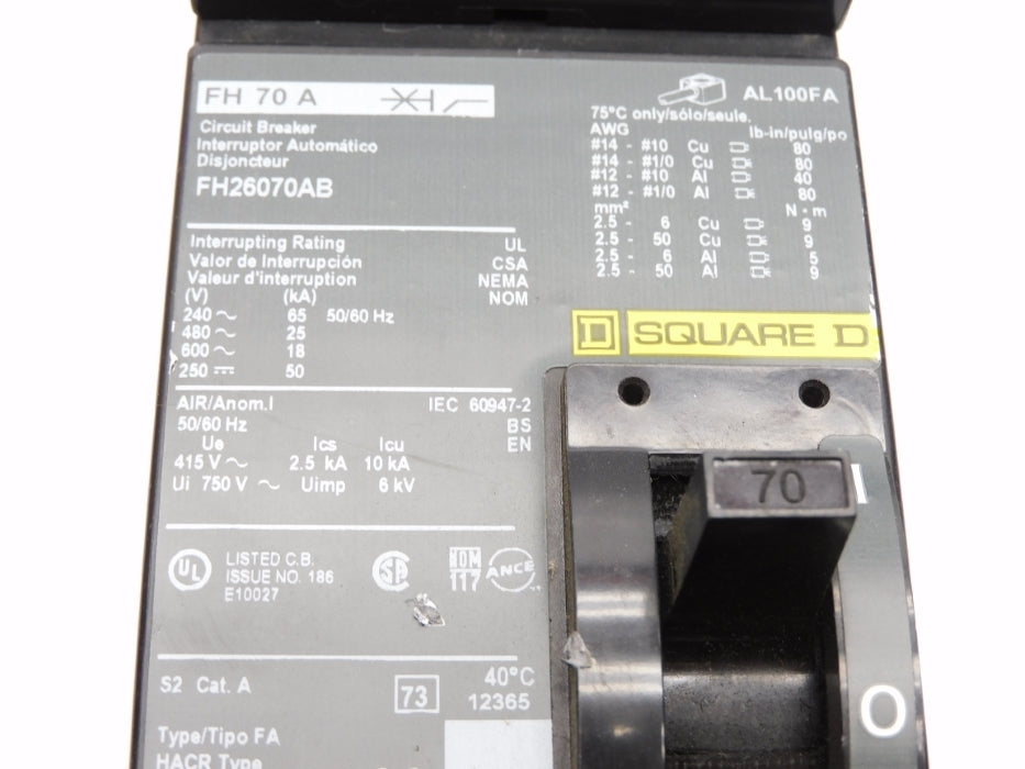 SQUARE D FH26070AB SER. 2 600V 70A NSNP