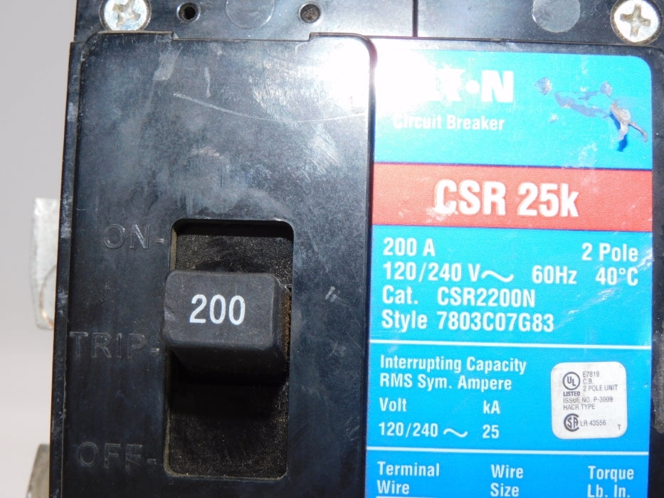 EATON CSR2200N 200A 120/240V (AS PICTURED) UNMP