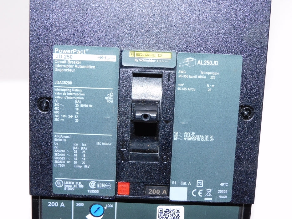 SQUARE D JDA36200 200A 600V NSNP