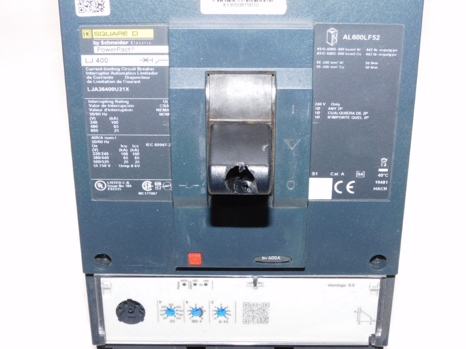 SQUARE D LJA36400U31X 400A 600V (AS PICTURED) NSNP