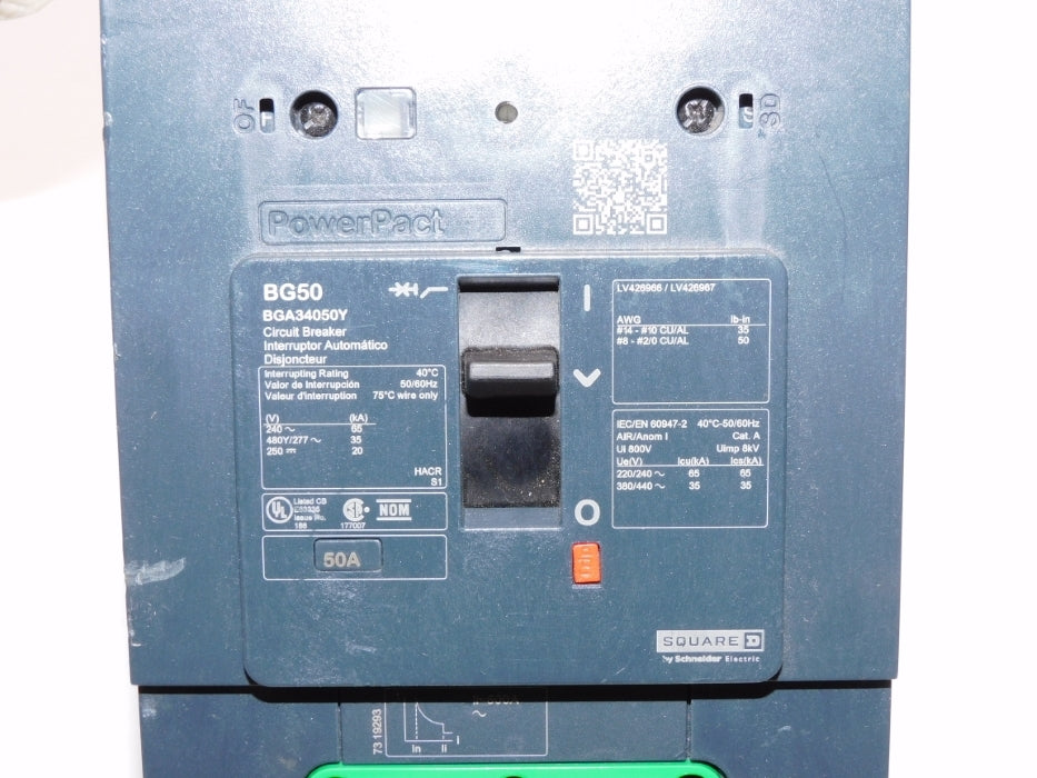 SQUARE D BGA34050Y 50A 480/277V (AS PICTURED) NSNP