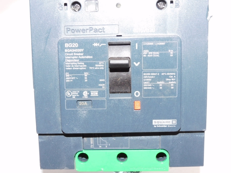 SQUARE D BGA34020Y 20A 480/277V NSNP