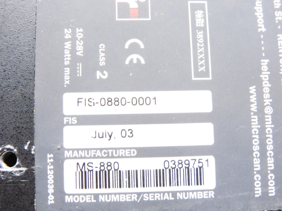 MICROSCAN FIS-0880-0001 UNMP