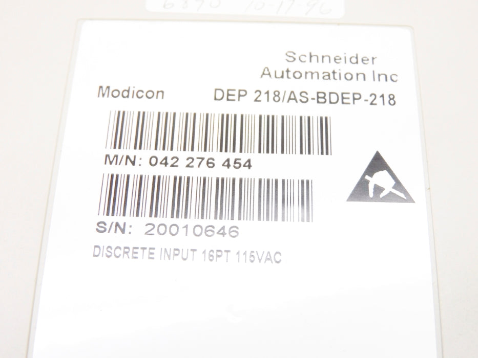SCHNEIDER AUTOMATION DEP218/AS-BDEP-218 115VAC NSMP