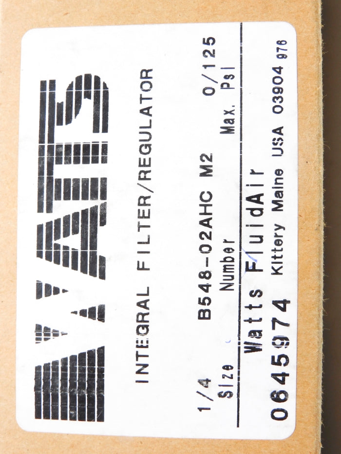 WATTS B548-02AHCM2 0-125PSI 1/4" NSMP