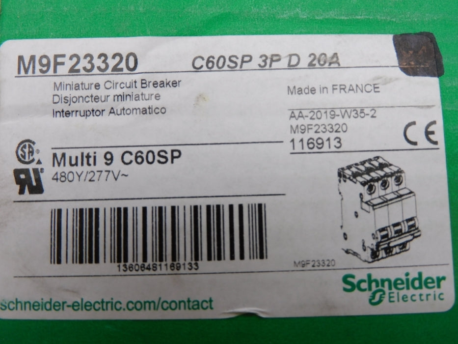 SCHNEIDER ELECTRIC M9F23320 20A 480/277V NSNP