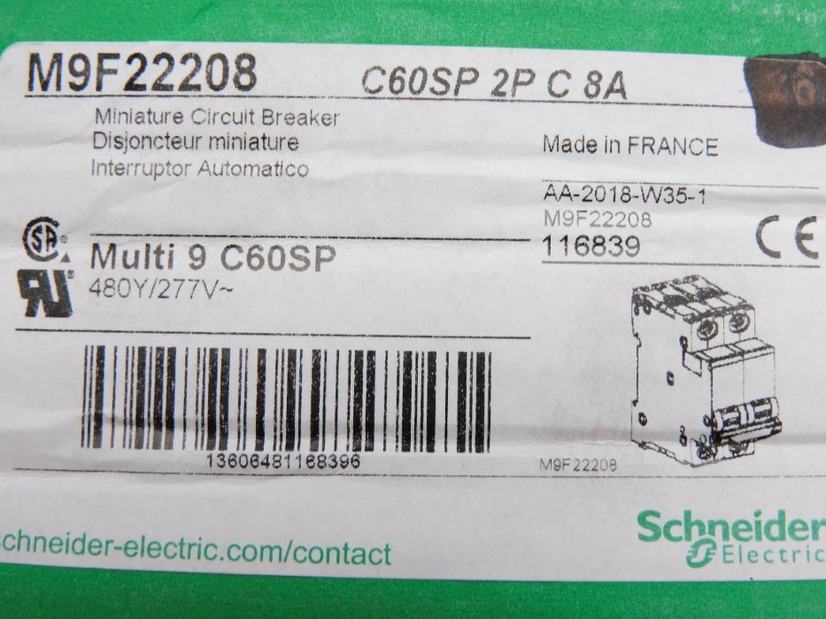 SCHNEIDER ELECTRIC M9F22208 480/277V 8A NSNP